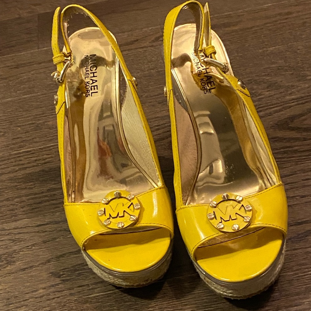 Michael Kors wedges, almost new, only worn 5 times, 3.5 inch heels, size9